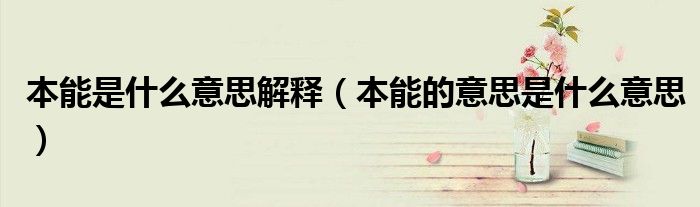本能是什么意思解釋（本能的意思是什么意思）