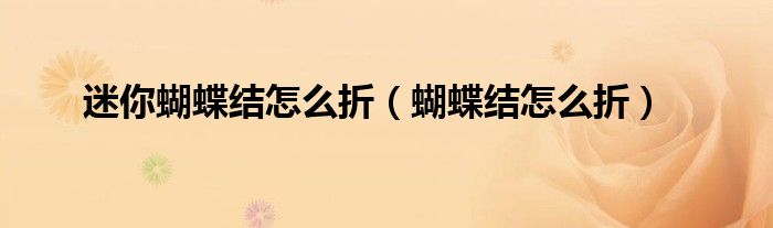 迷你蝴蝶結(jié)怎么折（蝴蝶結(jié)怎么折）