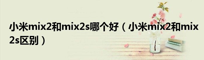 小米mix2和mix2s哪個(gè)好（小米mix2和mix2s區(qū)別）