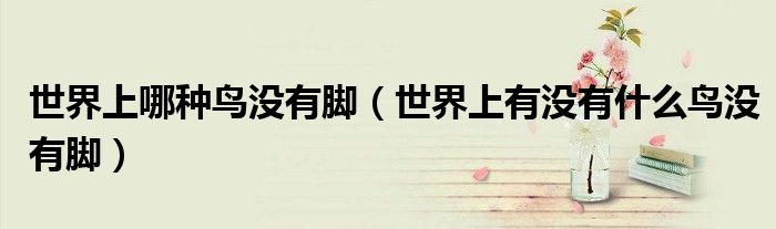 世界上哪種鳥(niǎo)沒(méi)有腳（世界上有沒(méi)有什么鳥(niǎo)沒(méi)有腳）