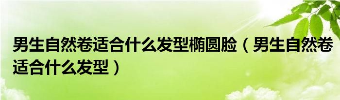 男生自然卷適合什么發(fā)型橢圓臉（男生自然卷適合什么發(fā)型）