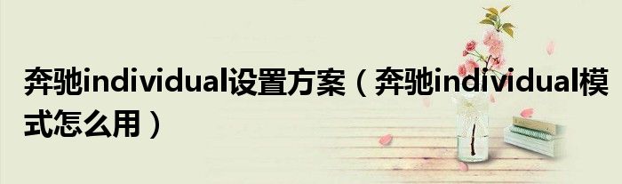 奔馳individual設(shè)置方案（奔馳individual模式怎么用）