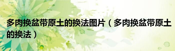 多肉換盆帶原土的換法圖片（多肉換盆帶原土的換法）