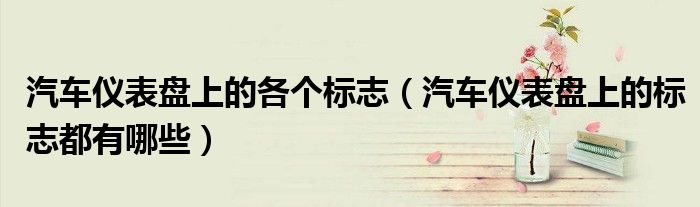 汽車儀表盤上的各個(gè)標(biāo)志（汽車儀表盤上的標(biāo)志都有哪些）
