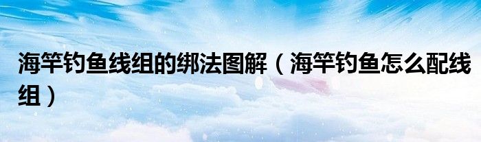 海竿釣魚線組的綁法圖解（海竿釣魚怎么配線組）