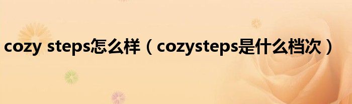cozy steps怎么樣（cozysteps是什么檔次）