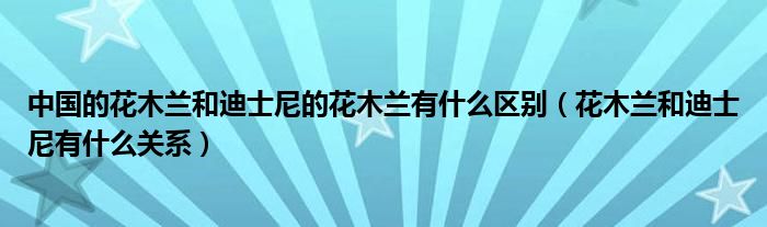 中國的花木蘭和迪士尼的花木蘭有什么區(qū)別（花木蘭和迪士尼有什么關(guān)系）