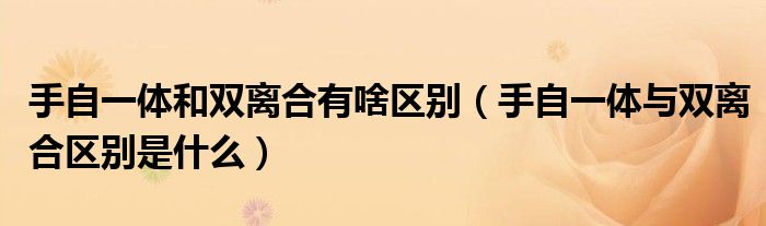手自一體和雙離合有啥區(qū)別（手自一體與雙離合區(qū)別是什么）