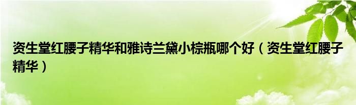 資生堂紅腰子精華和雅詩(shī)蘭黛小棕瓶哪個(gè)好（資生堂紅腰子精華）