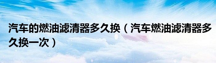汽車的燃油濾清器多久換（汽車燃油濾清器多久換一次）