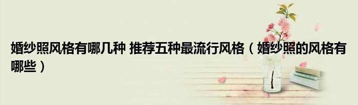 婚紗照風(fēng)格有哪幾種 推薦五種最流行風(fēng)格（婚紗照的風(fēng)格有哪些）