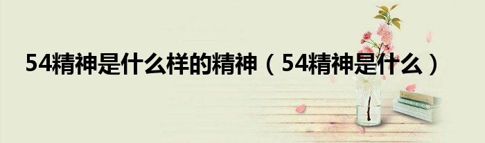 54精神是什么樣的精神（54精神是什么）
