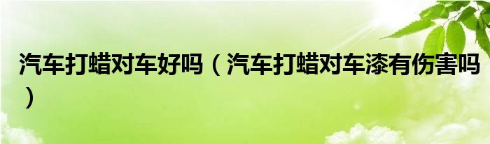 汽車打蠟對車好嗎（汽車打蠟對車漆有傷害嗎）