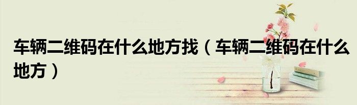 車(chē)輛二維碼在什么地方找（車(chē)輛二維碼在什么地方）