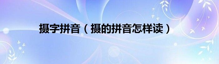 攝字拼音（攝的拼音怎樣讀）
