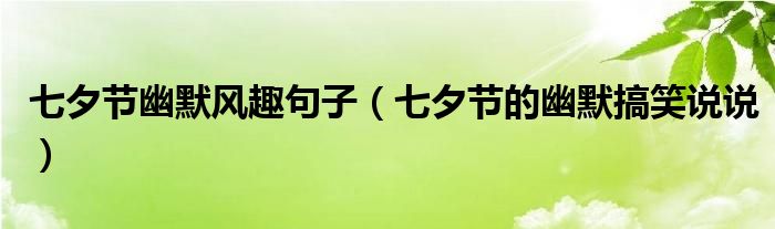 七夕節(jié)幽默風(fēng)趣句子（七夕節(jié)的幽默搞笑說說）