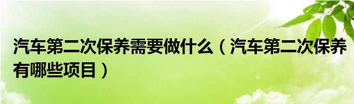 汽車第二次保養(yǎng)需要做什么（汽車第二次保養(yǎng)有哪些項(xiàng)目）