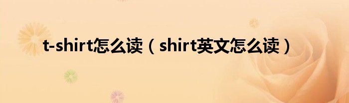 t-shirt怎么讀（shirt英文怎么讀）