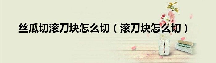 絲瓜切滾刀塊怎么切（滾刀塊怎么切）