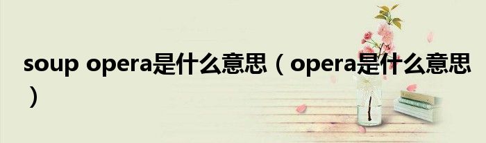 soup opera是什么意思（opera是什么意思）