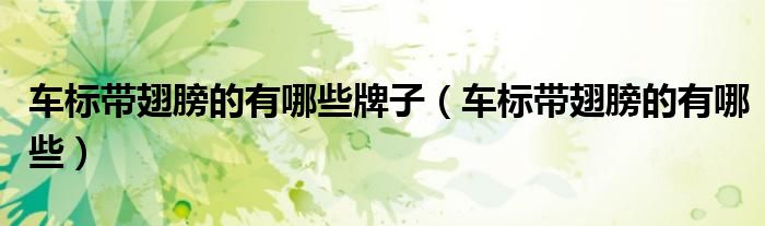 車標(biāo)帶翅膀的有哪些牌子（車標(biāo)帶翅膀的有哪些）