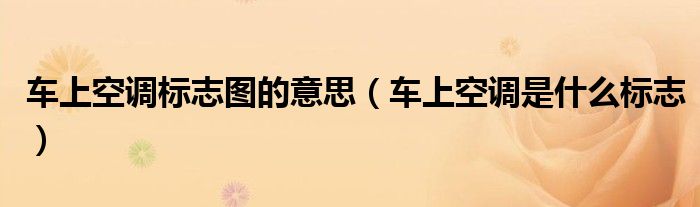 車上空調(diào)標(biāo)志圖的意思（車上空調(diào)是什么標(biāo)志）