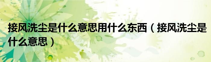 接風(fēng)洗塵是什么意思用什么東西（接風(fēng)洗塵是什么意思）