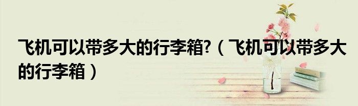 飛機(jī)可以帶多大的行李箱?（飛機(jī)可以帶多大的行李箱）