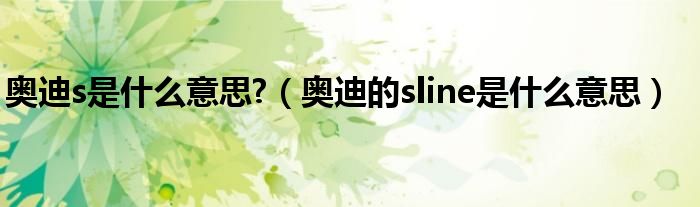 奧迪s是什么意思?（奧迪的sline是什么意思）