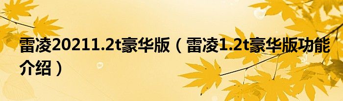 雷凌20211.2t豪華版（雷凌1.2t豪華版功能介紹）