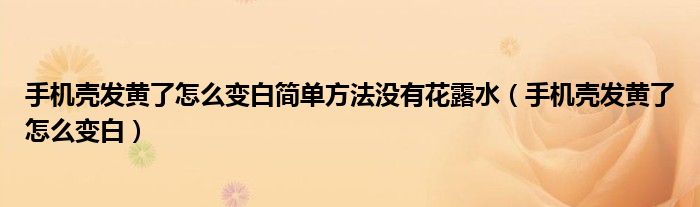 手機殼發(fā)黃了怎么變白簡單方法沒有花露水（手機殼發(fā)黃了怎么變白）