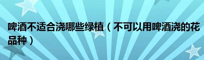 啤酒不適合澆哪些綠植（不可以用啤酒澆的花品種）