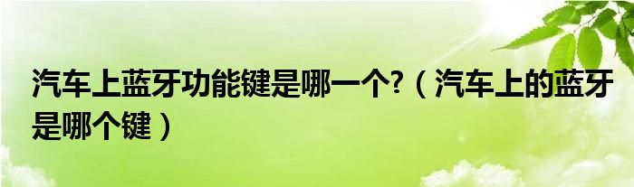 汽車上藍牙功能鍵是哪一個?（汽車上的藍牙是哪個鍵）