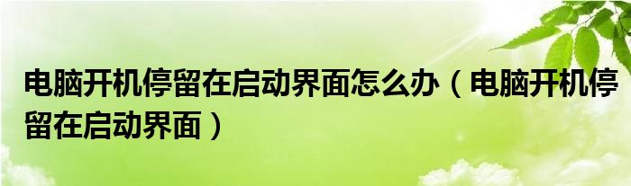 電腦開(kāi)機(jī)停留在啟動(dòng)界面怎么辦（電腦開(kāi)機(jī)停留在啟動(dòng)界面）