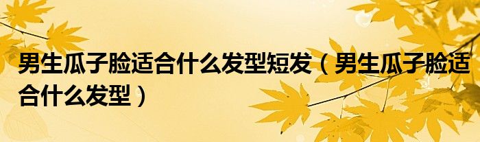 男生瓜子臉適合什么發(fā)型短發(fā)（男生瓜子臉適合什么發(fā)型）