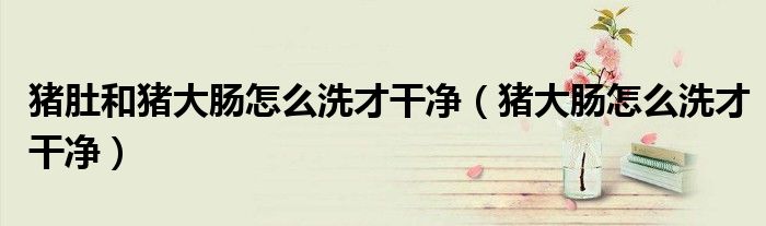 豬肚和豬大腸怎么洗才干凈（豬大腸怎么洗才干凈）