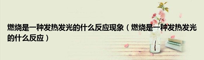 燃燒是一種發(fā)熱發(fā)光的什么反應(yīng)現(xiàn)象（燃燒是一種發(fā)熱發(fā)光的什么反應(yīng)）