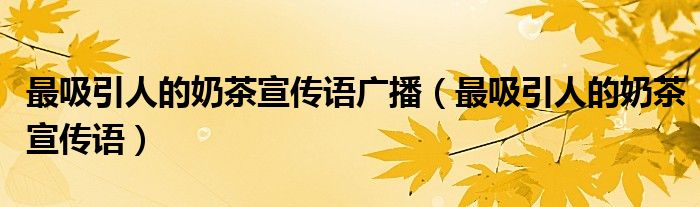 最吸引人的奶茶宣傳語廣播（最吸引人的奶茶宣傳語）