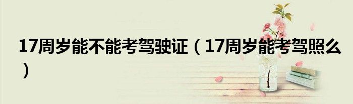 17周歲能不能考駕駛證（17周歲能考駕照么）