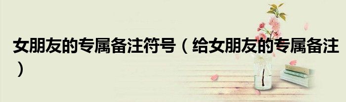 女朋友的專屬備注符號（給女朋友的專屬備注）