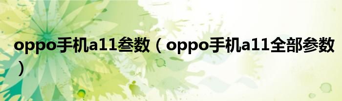 oppo手機(jī)a11叁數(shù)（oppo手機(jī)a11全部參數(shù)）