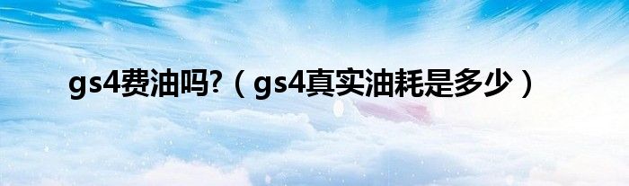gs4費(fèi)油嗎?（gs4真實(shí)油耗是多少）