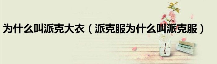 為什么叫派克大衣（派克服為什么叫派克服）