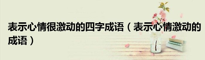 表示心情很激動的四字成語（表示心情激動的成語）