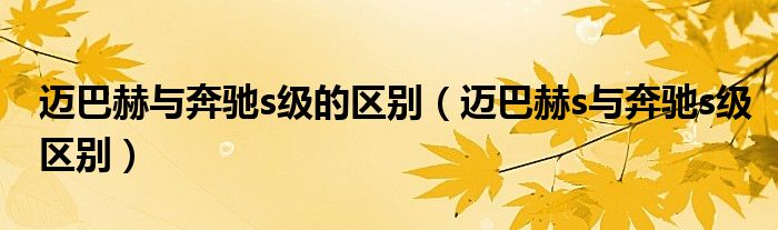 邁巴赫與奔馳s級的區(qū)別（邁巴赫s與奔馳s級區(qū)別）