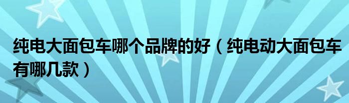 純電大面包車哪個(gè)品牌的好（純電動(dòng)大面包車有哪幾款）