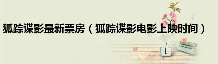 狐蹤諜影最新票房（狐蹤諜影電影上映時(shí)間）
