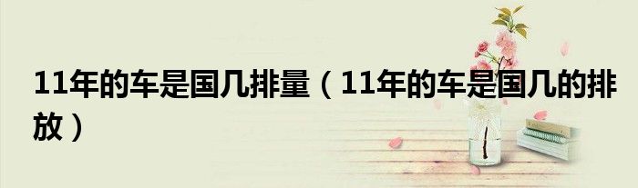 11年的車是國幾排量（11年的車是國幾的排放）