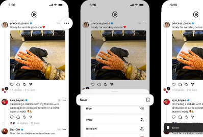 Threads測試了一項書簽功能就像Instagram的功能一樣