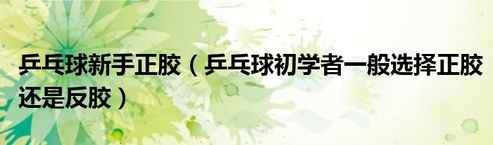 乒乓球新手正膠（乒乓球初學(xué)者一般選擇正膠還是反膠）